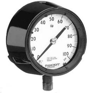 Ashcroft 45-1279SSL-04L-300PSI 4.5"Pressure Gauge, 300psi 1/2"NPT,Lower,Glycerin Filled