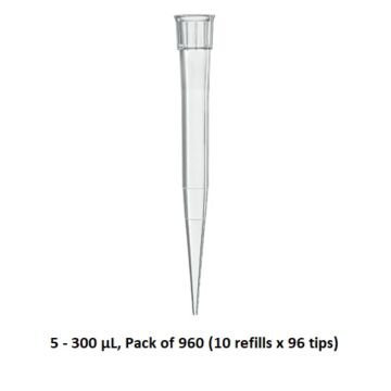 BRANDTECH Pipette tips, 5-300uL, graduated, tip-refills, 960/pack