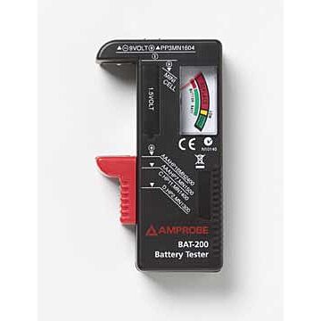Amprobe BAT-200 Battery Tester, 1.5V to 9V, Ergonomic battery holder