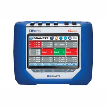 Dranetz HDPQ GUIDE 6 KA FOR RENT Power Quality Logger, Portable with 6000 A flex CTs, Screen 