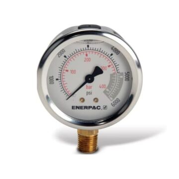 Enerpac G2517L Hydraulic Pressure Gauge, 2.50" Face, 6,000 maximum psi