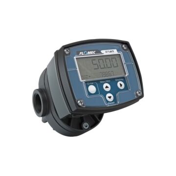 FLOMEC OM025P001-826R7G 1" Oval Gear PPS NPT Flow Meter, RT40 Transmitter with Built-In Digital Display