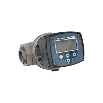 FLOMEC OM025S001-826R7G 1" Oval Gear Stainless Steel NPT Flow Meter, RT40 Transmitter with Built-In Digital Display