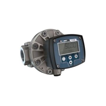 FLOMEC OM040S001-826R7G 1-1/2" Oval Gear Stainless Steel NPT Flow Meter, RT40 Transmitterwith Built-In Digital Display