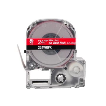 K-Sun 224WRPX 1"x 30'LabelWorks PX IndustrialTape,White on Red