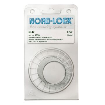 NORD-LOCK NL42 Wedge Locking Washers, M42, ID 1 7/10", OD 2.48", 25prs/bx