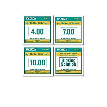 Extech PH103 pH Buffer Solutions, 20Pk, includes pH 4, 7, 10 Rinse