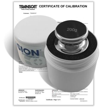 PROCISION 200g Weight, 304 SS, OIML F1 Accuracy +/- 1.0 mg, with Calibration Certificate