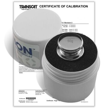 PROCISION 50g Weight, 316L SS, OIML F1 Accuracy +/- 0.3 mg, with Calibration Certificate