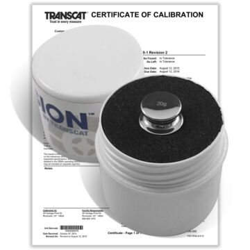 PROCISION 20g Weight, 304 SS, OIML F2 Accuracy +/- 0.8 mg, with Calibration Certificate