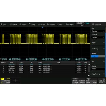 Siglent SDS6000L-CANFD  CAN FD trigger & decode (software)