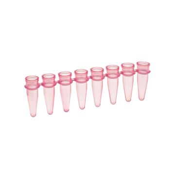 Simport Amplitube PCR reaction strips 8x0.2mL, tubes only, red, 125/pack
