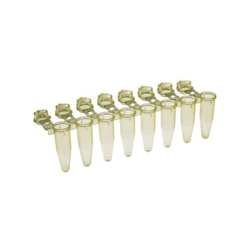 Simport 8 x 0.2ml attached dome cap - yellow, 125/pack