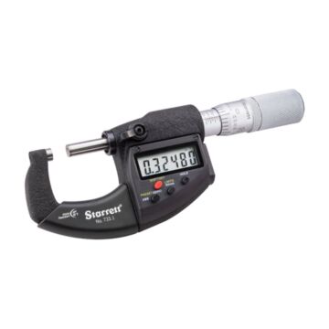 Starrett 733.1 LCD Outside Micrometer, 0.00005" Res., 0-1" Range