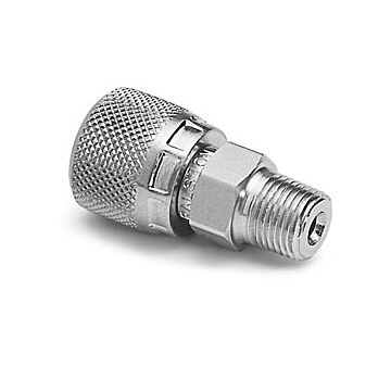 Ralston Instruments XTHA-2MSA 1/4" male NPT x female Quick-test XT, Stainless Steel Adapter