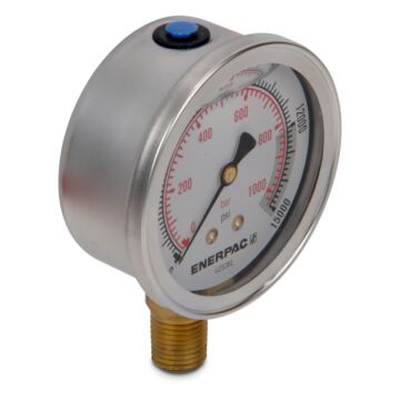 Enerpac G2536L Hydraulic Pressure Gauge, 2.50" Face, Glycerine Filled