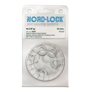 NORD-LOCK NL3/8 SP Wedge Locking Washers, 3/8", ID 0.41", OD 0.83", 200prs/bx