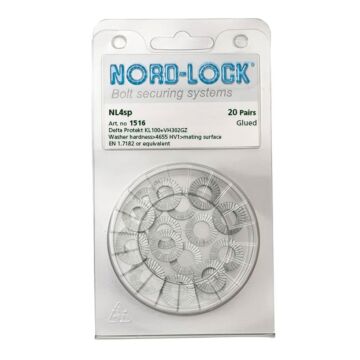 NORD-LOCK NL4SP Wedge Locking Washers, M4, ID 0.17", OD 0.35", 200prs/bx