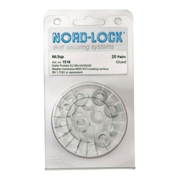 NORD-LOCK NL5SP Wedge Locking Washers, M5, ID 0.21", OD 0.43", 200prs/bx