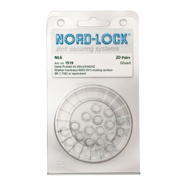 NORD-LOCK NL6 Wedge Locking Washers,M6, ID 0.26", OD 0.43", 200prs/bx