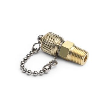 Ralston Instruments QTFT-1MB0 1/8" Male NPT x Male Quick-test valve, cap/chain, Brass Adapter