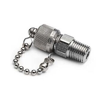 Ralston Instruments QTFT-4MS0 1/2" Male NPT x Male QT, no check valve with Cap & Chain Adapter