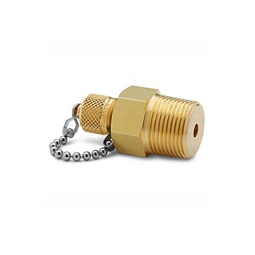 Ralston Instruments QTFT-6MB1 3/4" Male NPT x Male Quick-test, no Check-valve with Cap&Chain, Brass Adapter