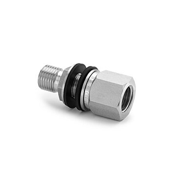 Ralston Instruments QTHA-HFSB-2F 1/4" Female NPT x Male Quick-test Bulkhead Union, Stainless Steel Adapter