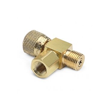 Ralston Instruments QTHA-HFCB-1F Tee-male QT run x female QT run x 1/8" female NPT branch, Brass