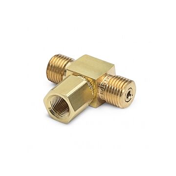Ralston Instruments QTHA-HFCB-2F Tee-male QT run x female QT run x 1/4" female NPT branch, Brass