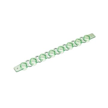 Simport Amplitube PCR reaction strips, flat cap strips of 8, green, 125/pack