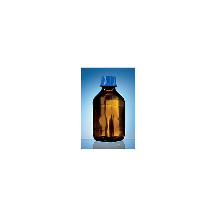 Threaded bottle, amber, acrylate coated,500mL,GL32 w/cap,PP