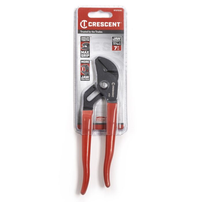 Crescent RT27CVN 7" Tongue/Groove Pliers, Straight Jaw, Black Phosphate