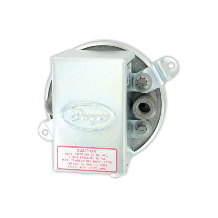 Dwyer Instruments 1910-1 Low Differential Pressure Switch, 0.40-1.6 range