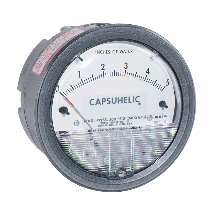 Dwyer 4050 Capsuhelic Differential Pressure Gage, 0-50"H2O