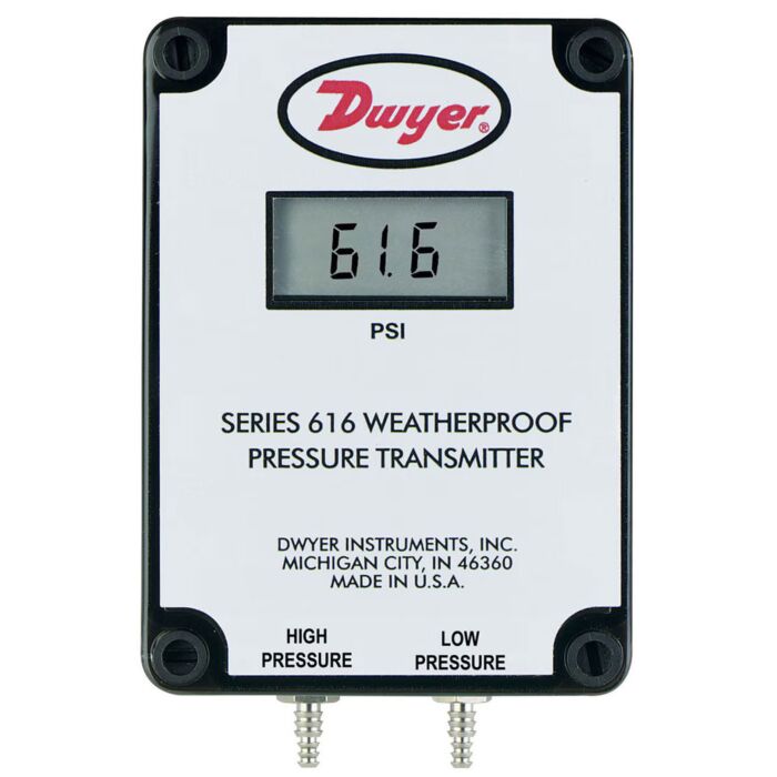 Dwyer Instruments 616W-4-LCD Differential Pressure Transmitter, 0-20 in w.c. Range