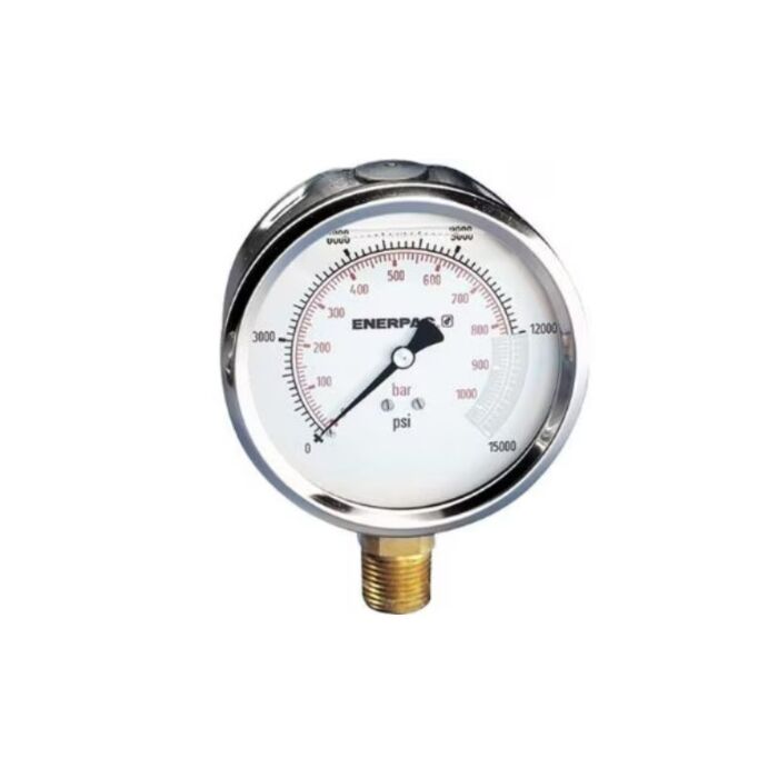 Enerpac G4039L Hydraulic Pressure Gauge, 4" Face, Lower Mount, 10,000psi