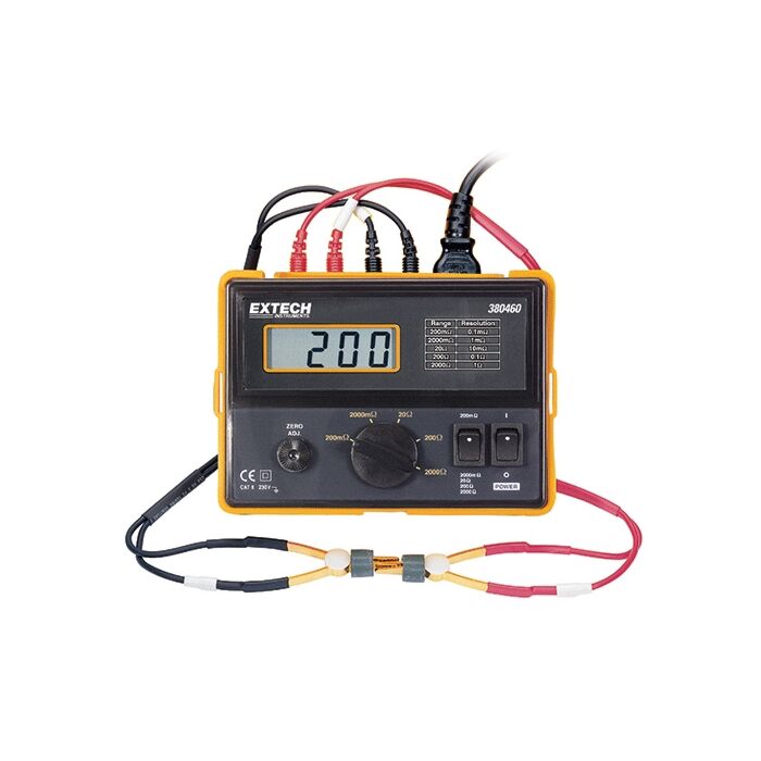 Extech 380460 4 Wire Precision Milliohm Meter, 110VAC with NIST Certificate