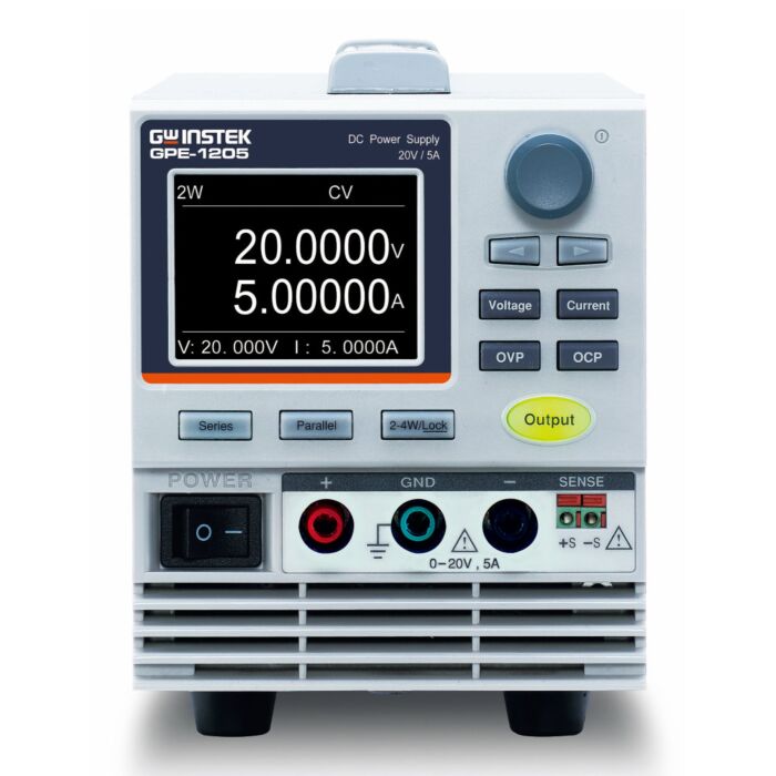 GW Instek GPE-1205 Single Channel DC Power Supply, 20V, 5A