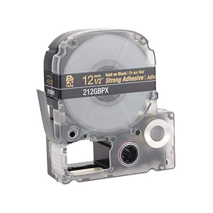 K-Sun 212GBPX 1/2"x 30'LabelWorks PX Industrial Tape,Gold on Black