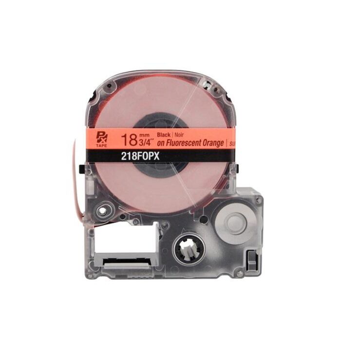 K-Sun 218FOPX Black on Fluorescent Orange 3/4_ x 16_ LabelWorks PX Industrial Fluorescent Tape (Industrial) Polyester 