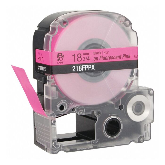 K-Sun 218FPPX Black on Fluorescent Pink 3/4_ x 16_ LabelWorks PX Industrial Fluorescent Tape (Industrial) Polyester