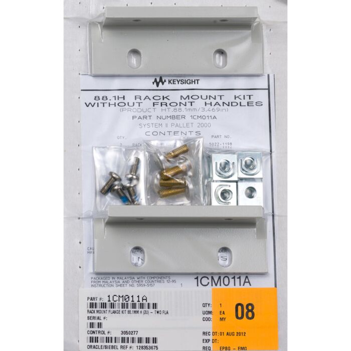 Keysight 1CM011A Rack Mount Flange Kit, 88.1mm H (2U) 2 Flange Brackets, LockKit
