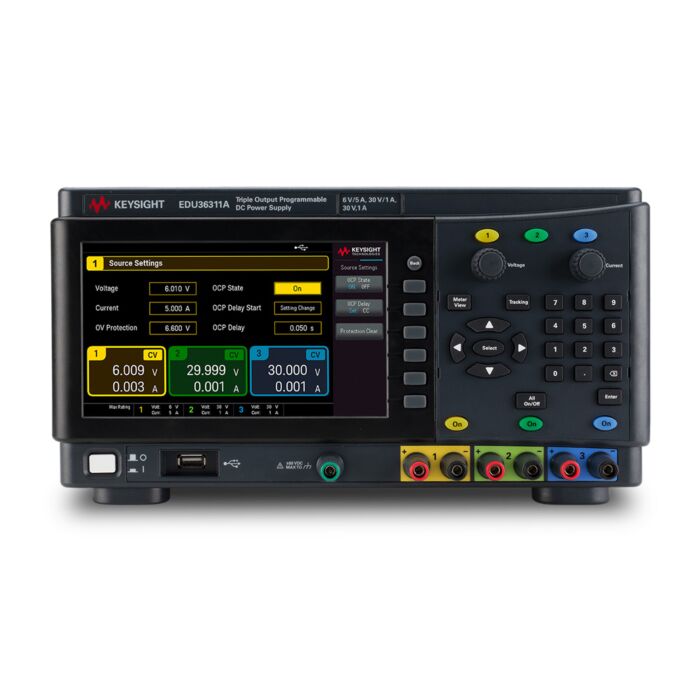 Keysight EDU36311A DC power supply, triple-output, 6V, 5A and 2 x 30 V, 1 A, 90 W