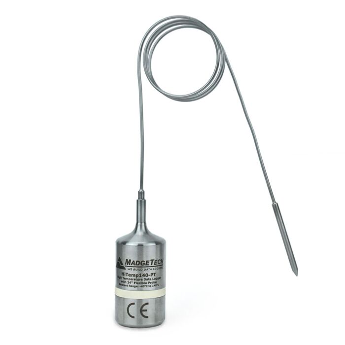 MadgeTech HITEMP140-PT-1 140C Temp Data Logger w/24" Flexible Probe&1.5"Piercing Tip