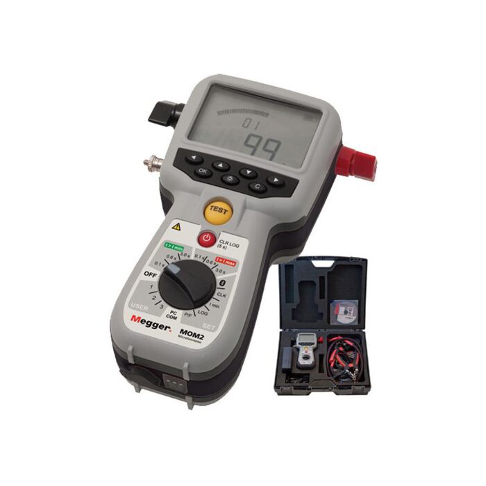 Megger BD-59092 MOM2 Hand-held Micro-ohmmeter, 220A/1000 mOhm with Clamps