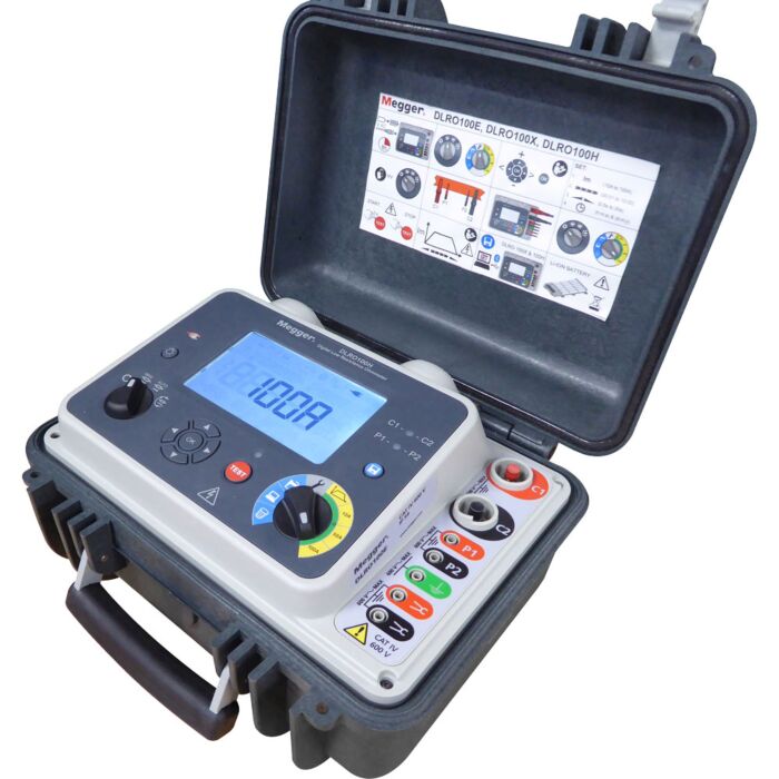 Megger DLRO100EB-LG2-P3 Low Resistance Ohmmeter, AC & Battery Powered