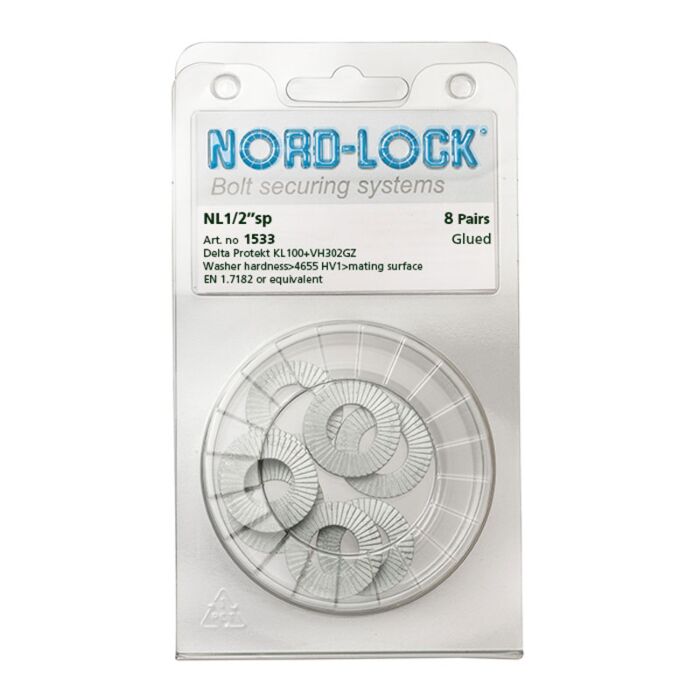 NORD-LOCK NL1/2"SP Wedge Locking Washers, 1/2", ID 0.53