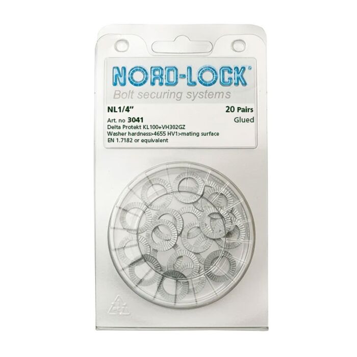 NORD-LOCK NL1/4" Wedge Locking Washers, 1/4", ID 0.28