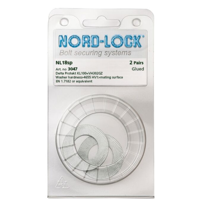 NORD-LOCK NL18SP Wedge Locking Washers, M18, ID 0.77